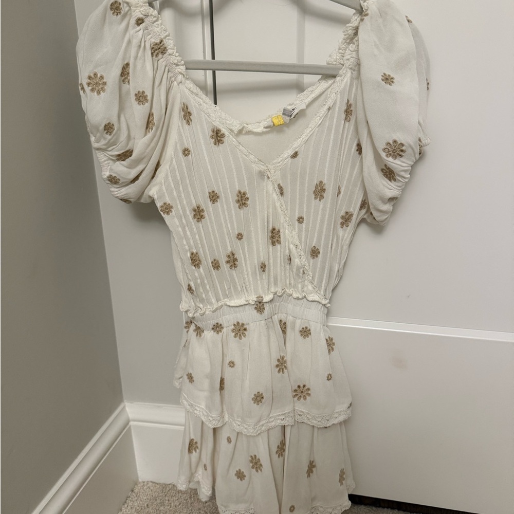 Floral Embroidered White Dress